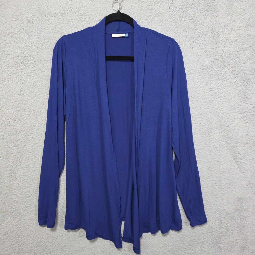 Cabana Life Blue Long Sleeve Open Front Rayon Shawl Size Large Thumb Holes